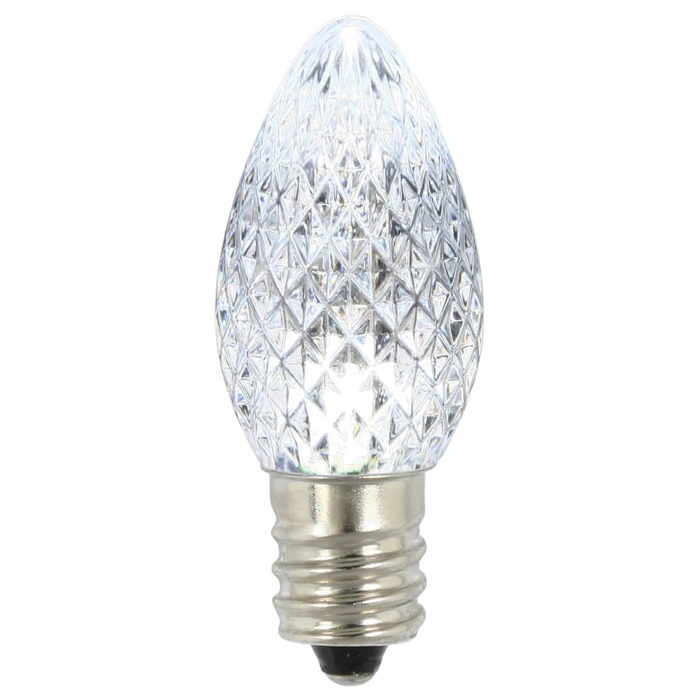 25PK - Vickerman C7 Faceted LED Pure White Twinkle Bulb