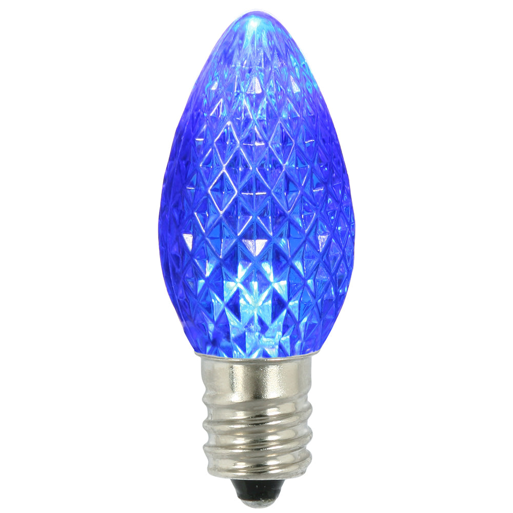 25PK - Vickerman C7 Faceted LED Blue Bulb 0.96W
