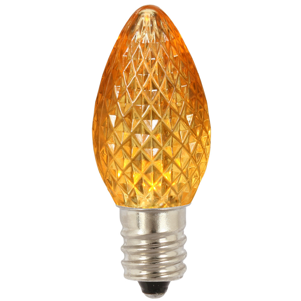 25PK - Vickerman C7 Faceted LED Yellow Bulb 0.96W