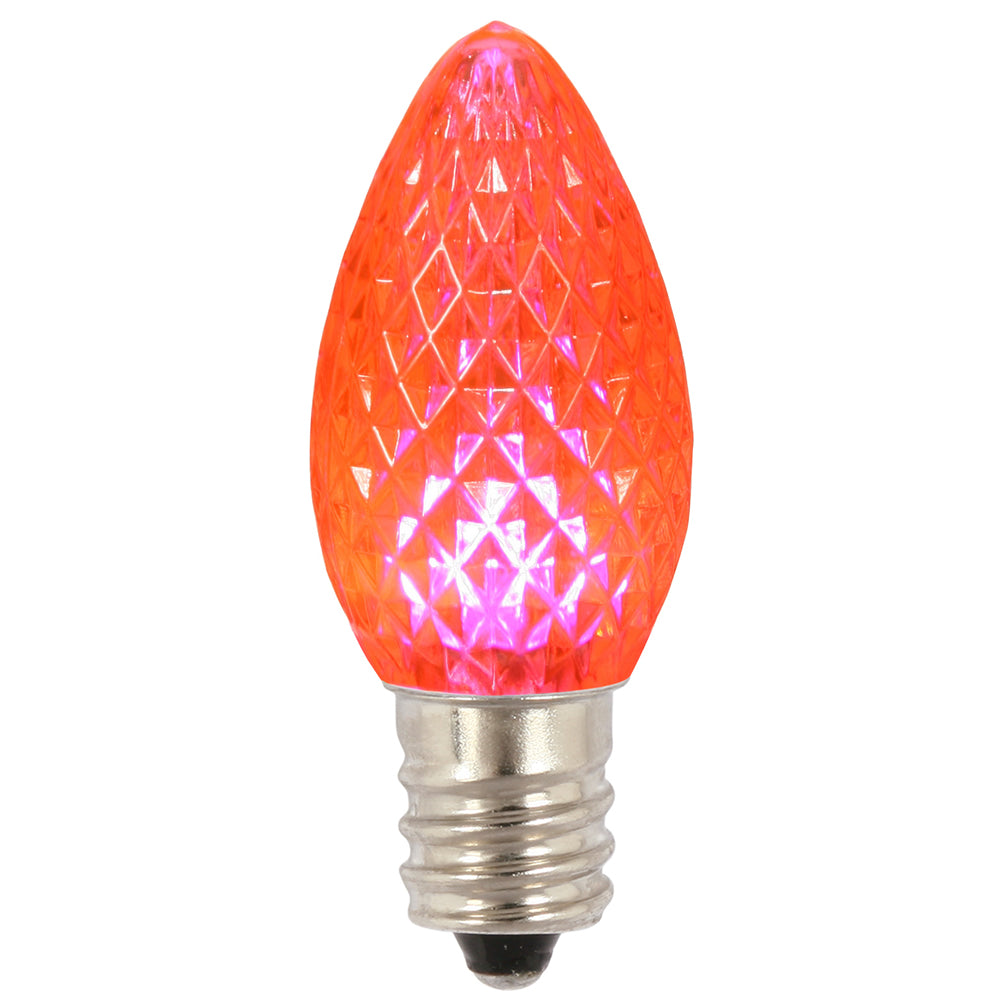 25PK - Vickerman C7 Faceted LED Pink Bulb 0.96W