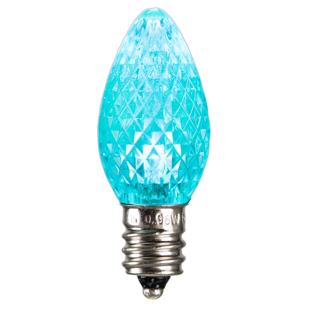 25PK - Vickerman C7 Faceted LED Teal Bulb 0.96W