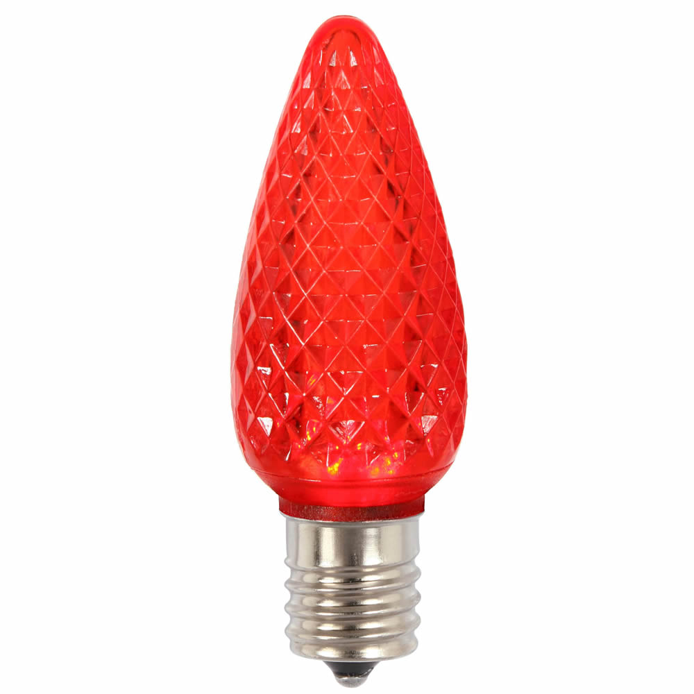 25PK - Vickerman C9 Faceted LED Red Twinkle Bulb 0.96W