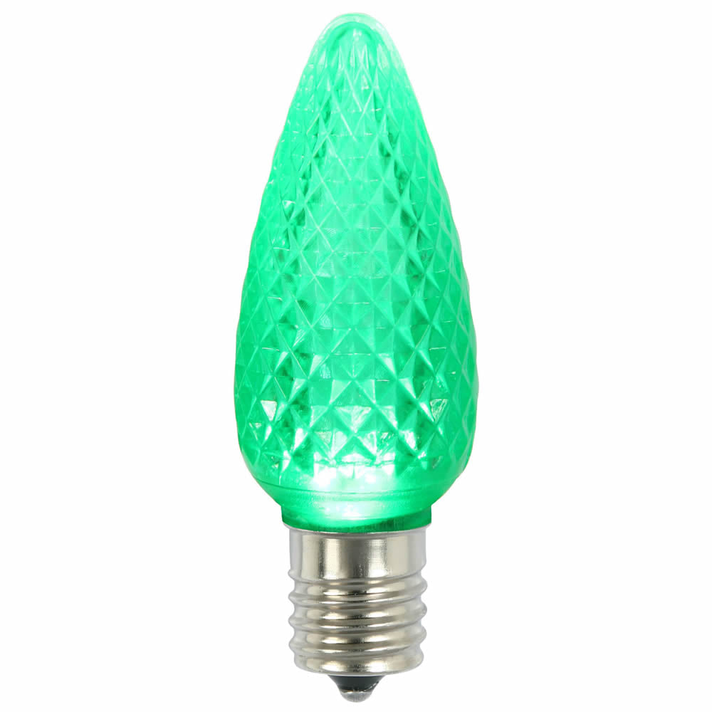 25PK - Vickerman C9 Faceted LED Green Twinkle Bulb 0.96W