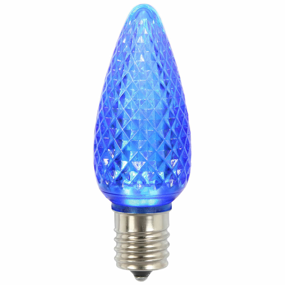 25PK - Vickerman C9 Faceted LED Blue Bulb 0.96W