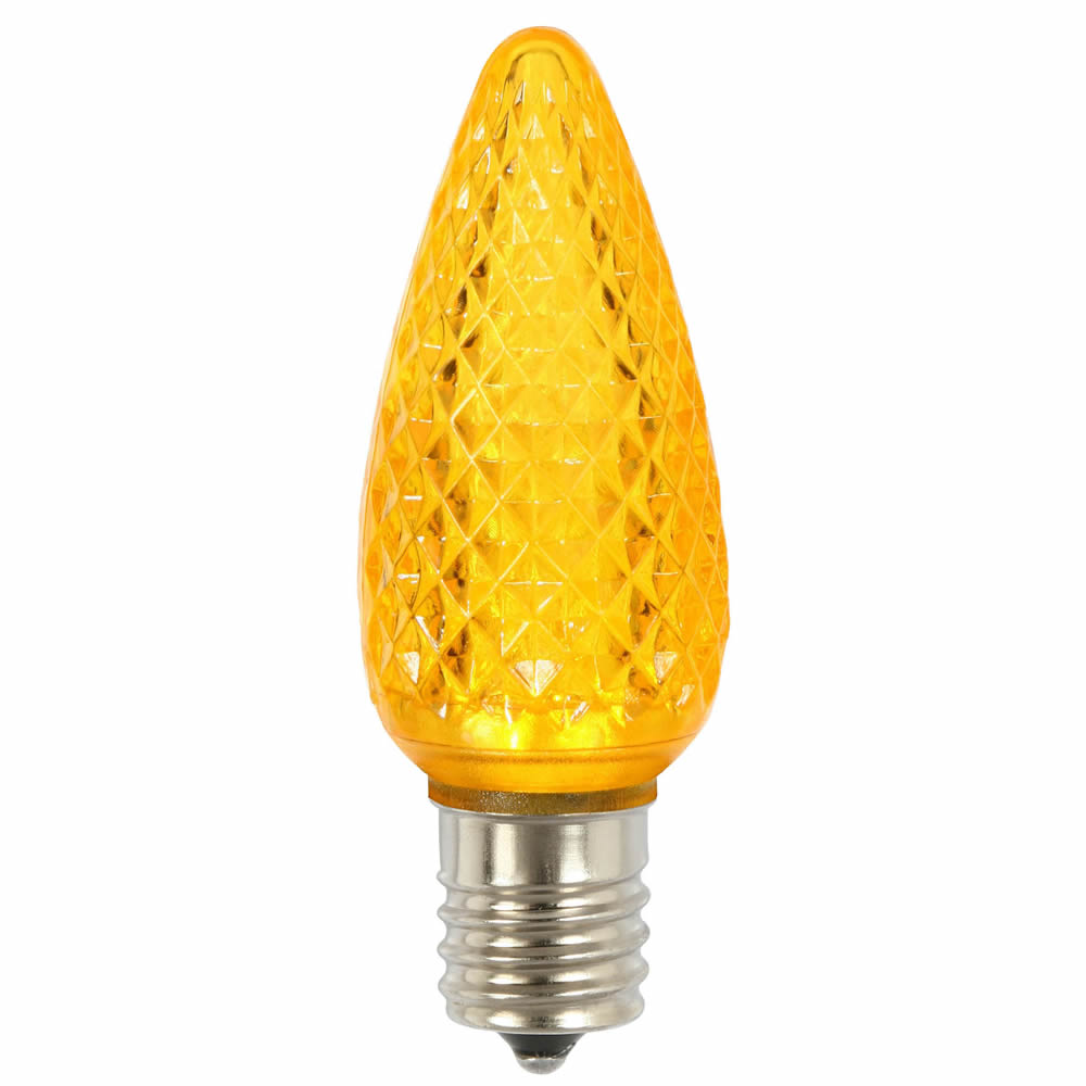 25PK - Vickerman C9 Faceted LED Yellow Bulb 0.96W