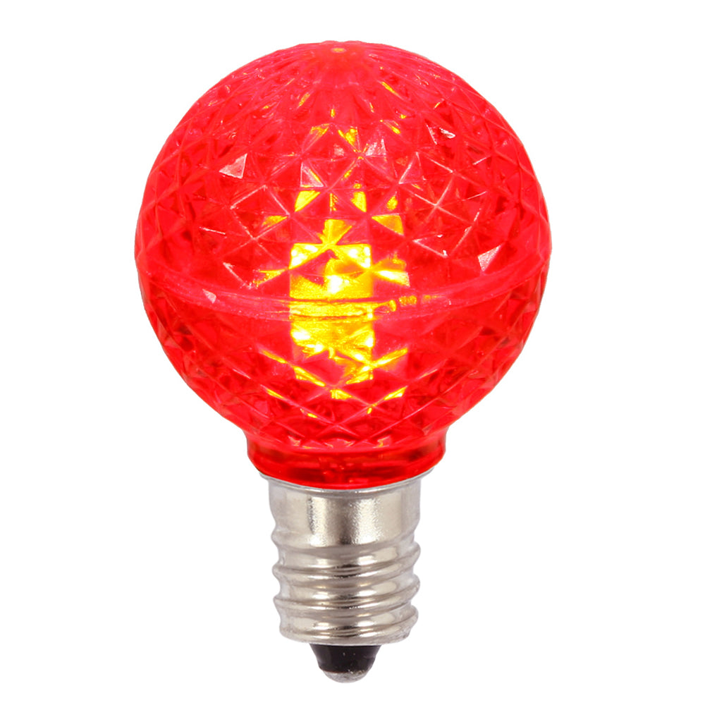 25PK - Vickerman Red Faceted G30 LED Replacement Bulb