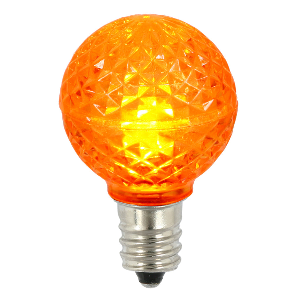 25 Pack - Vickerman G30 Faceted LED Orange Bulb E12 .38W