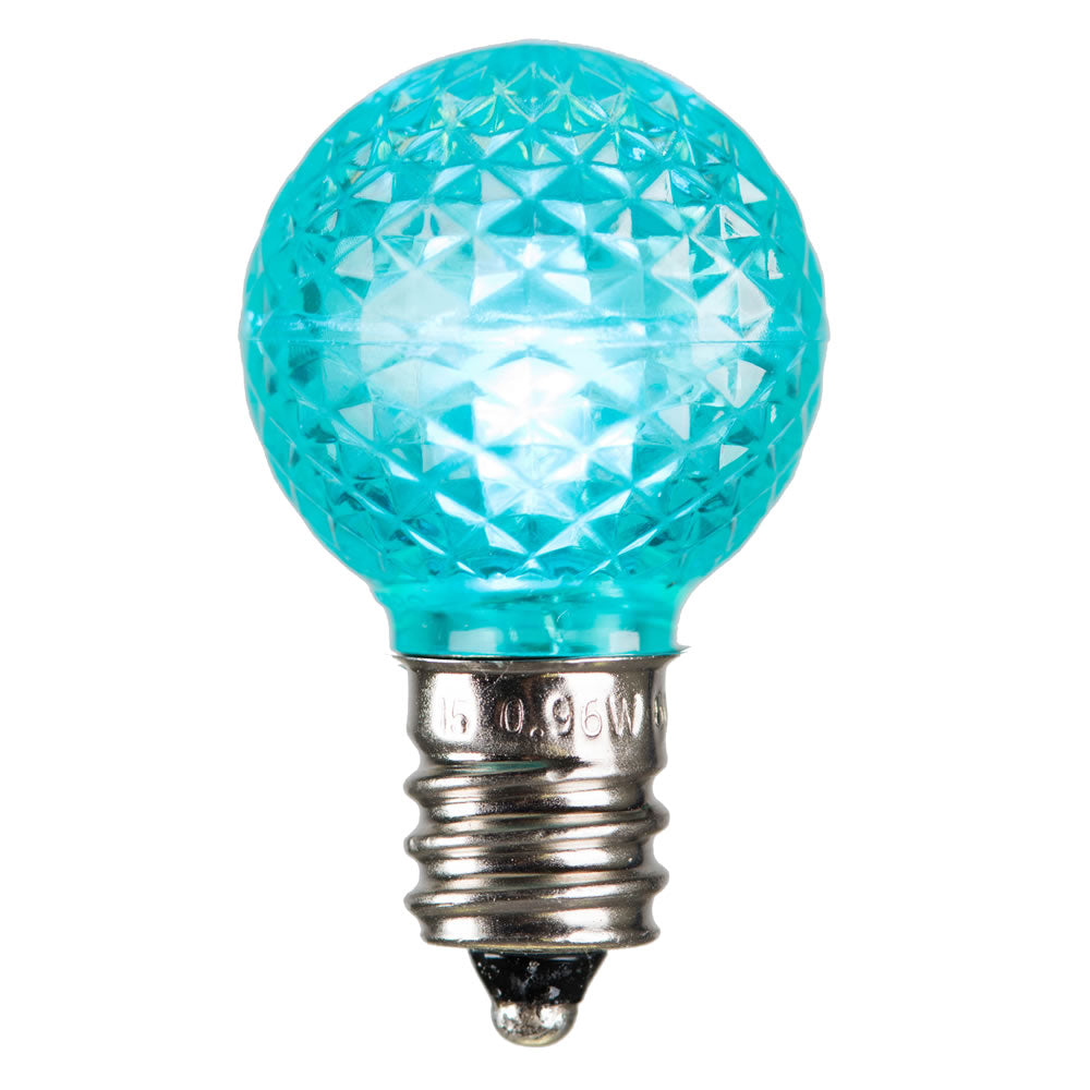25 Pack - Vickerman G30 Faceted LED Teal Bulb E12 .38W