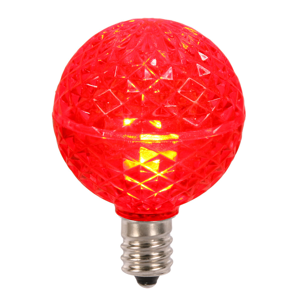 25PK - Vickerman Red Faceted G40 LED Replacement Bulb