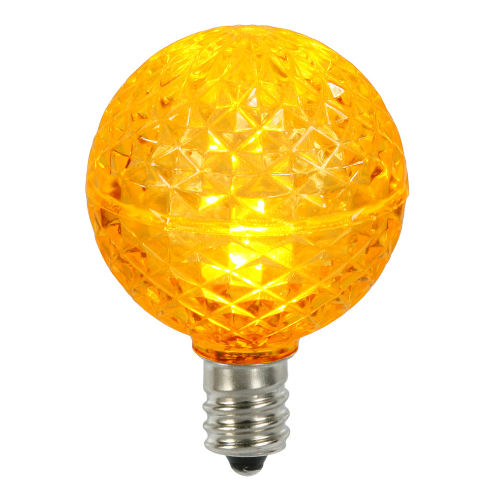 25PK - Vickerman Yellow Faceted G40 LED Replacement Bulb
