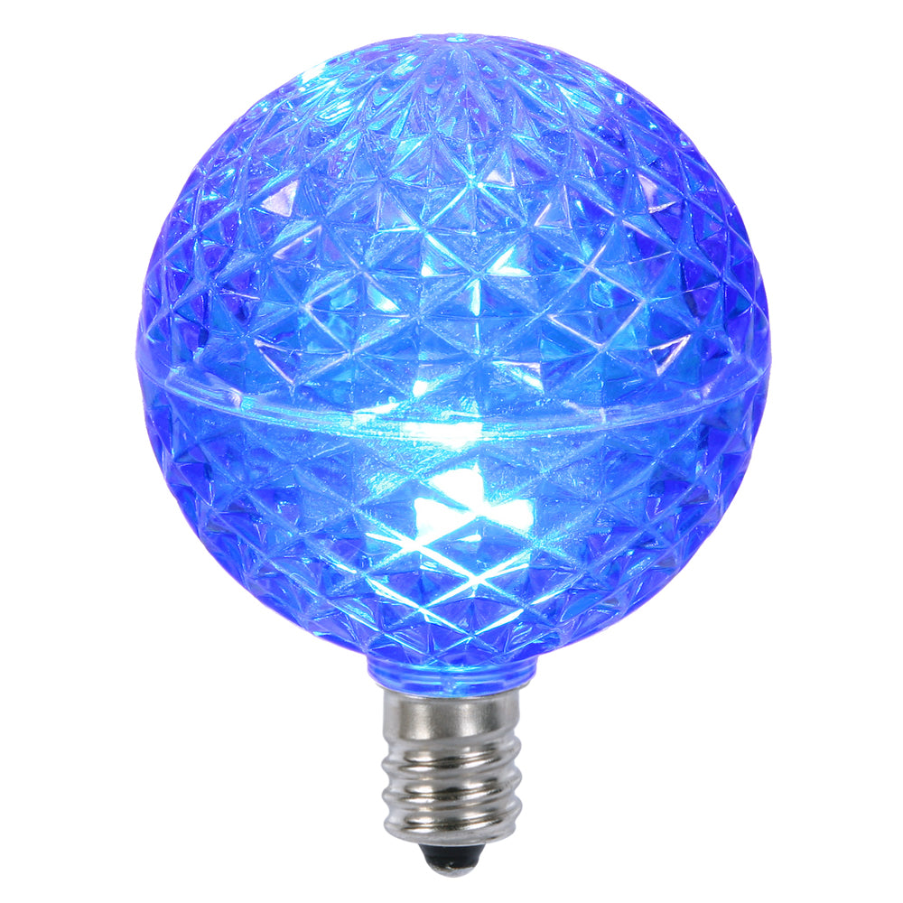 10 Pack - Vickerman G50 Faceted LED Blue Bulb E12 .38W