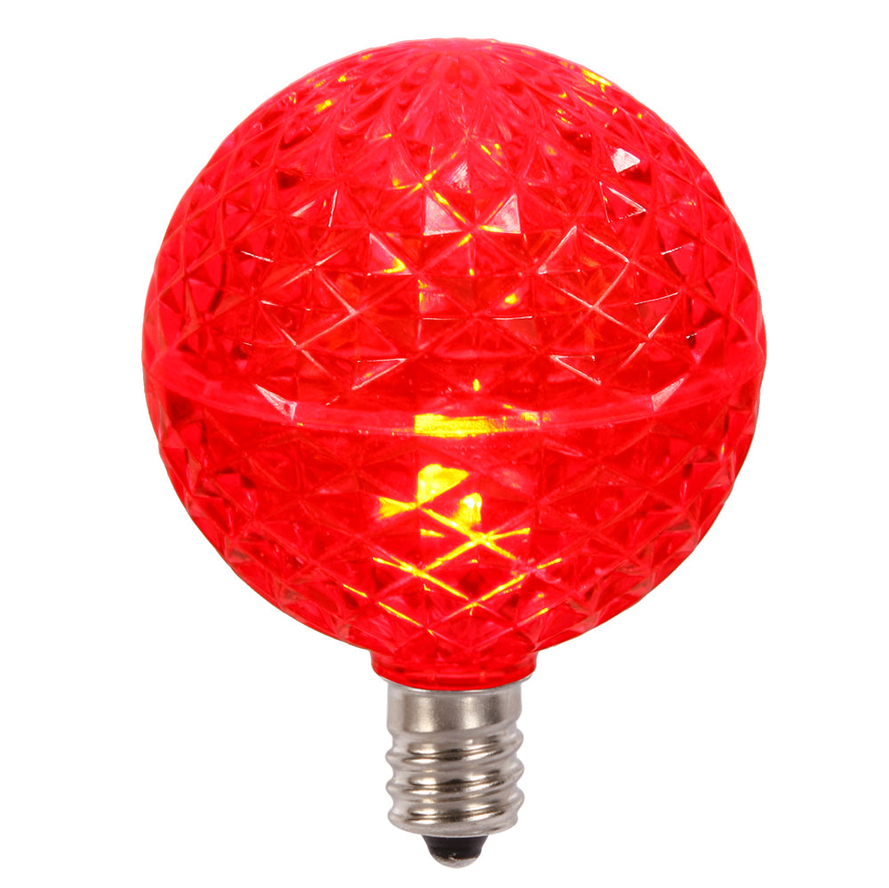 10PK - Vickerman Red Faceted G50 LED Replacement Bulb