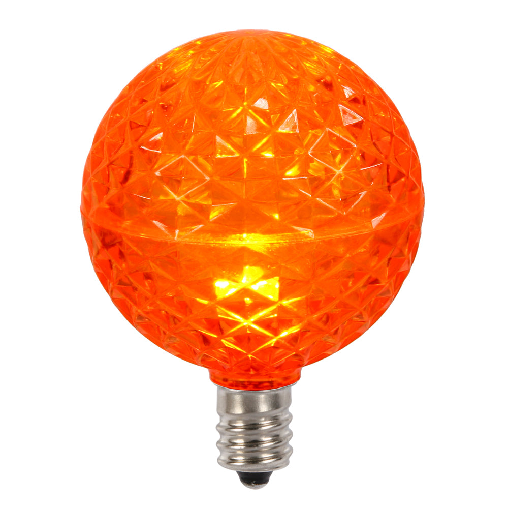 10 Pack - Vickerman G50 Faceted LED Orange Bulb E12 .38W