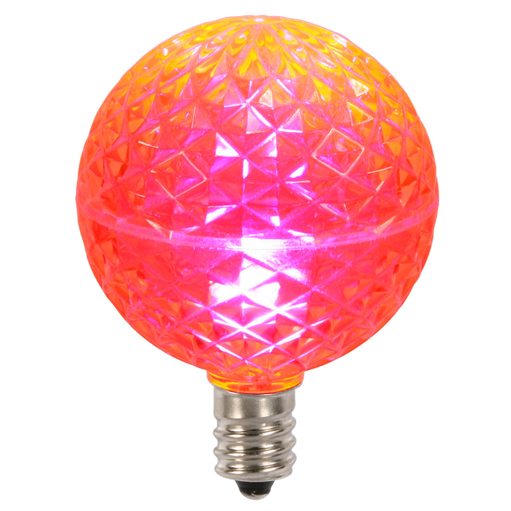 10 Pack - Vickerman G50 Faceted LED Pink Bulb E12 .38W