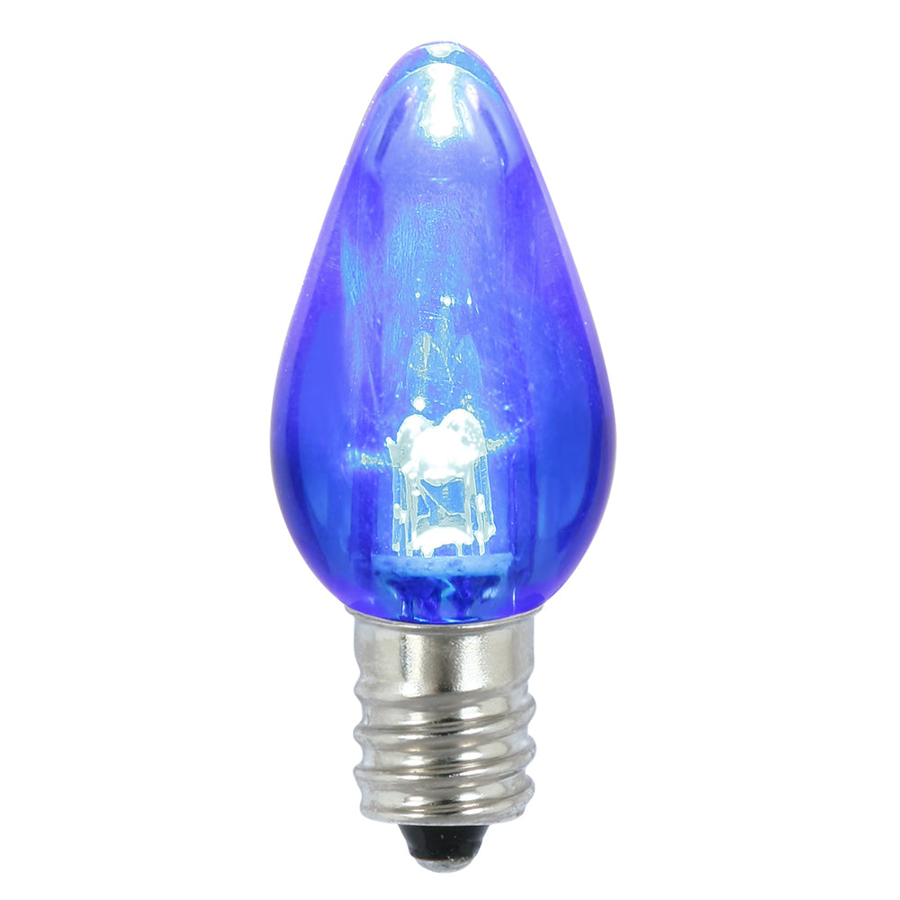 25 Pack - Vickerman C7 Transparent LED Blue Twinkle Bulb