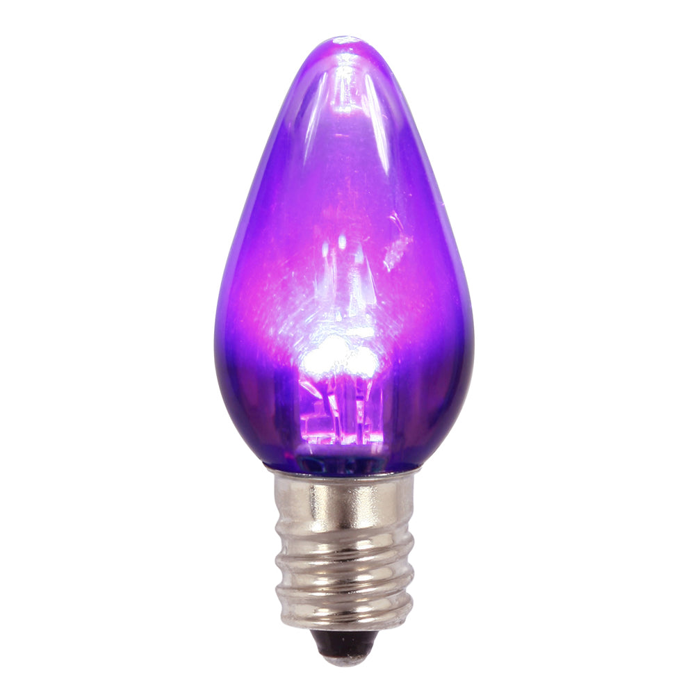 25 Pack - Vickerman C7 Transparent LED Purple Bulb .96W 130V