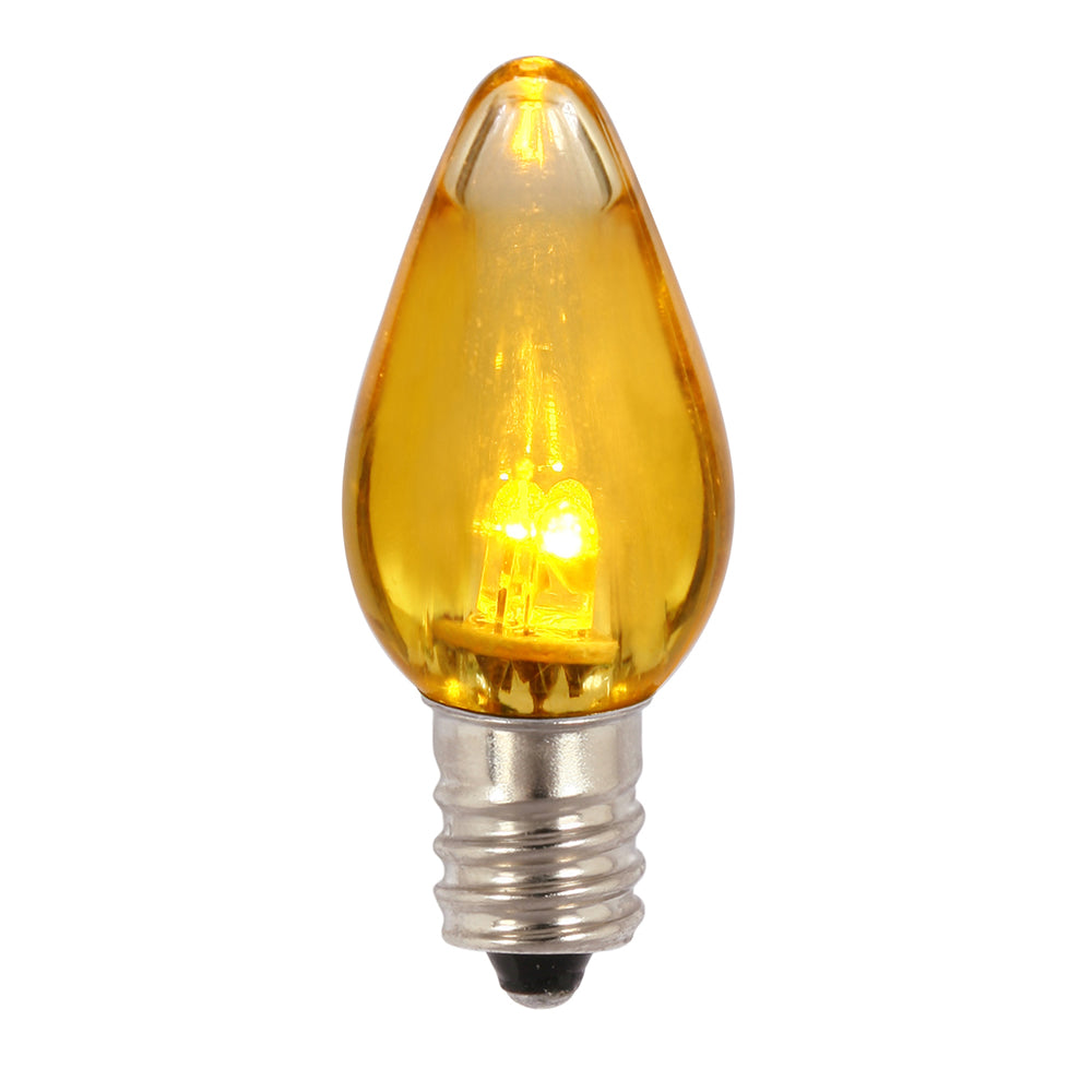 25 Pack - Vickerman C7 Transparent LED Yellow Twinkle Bulb