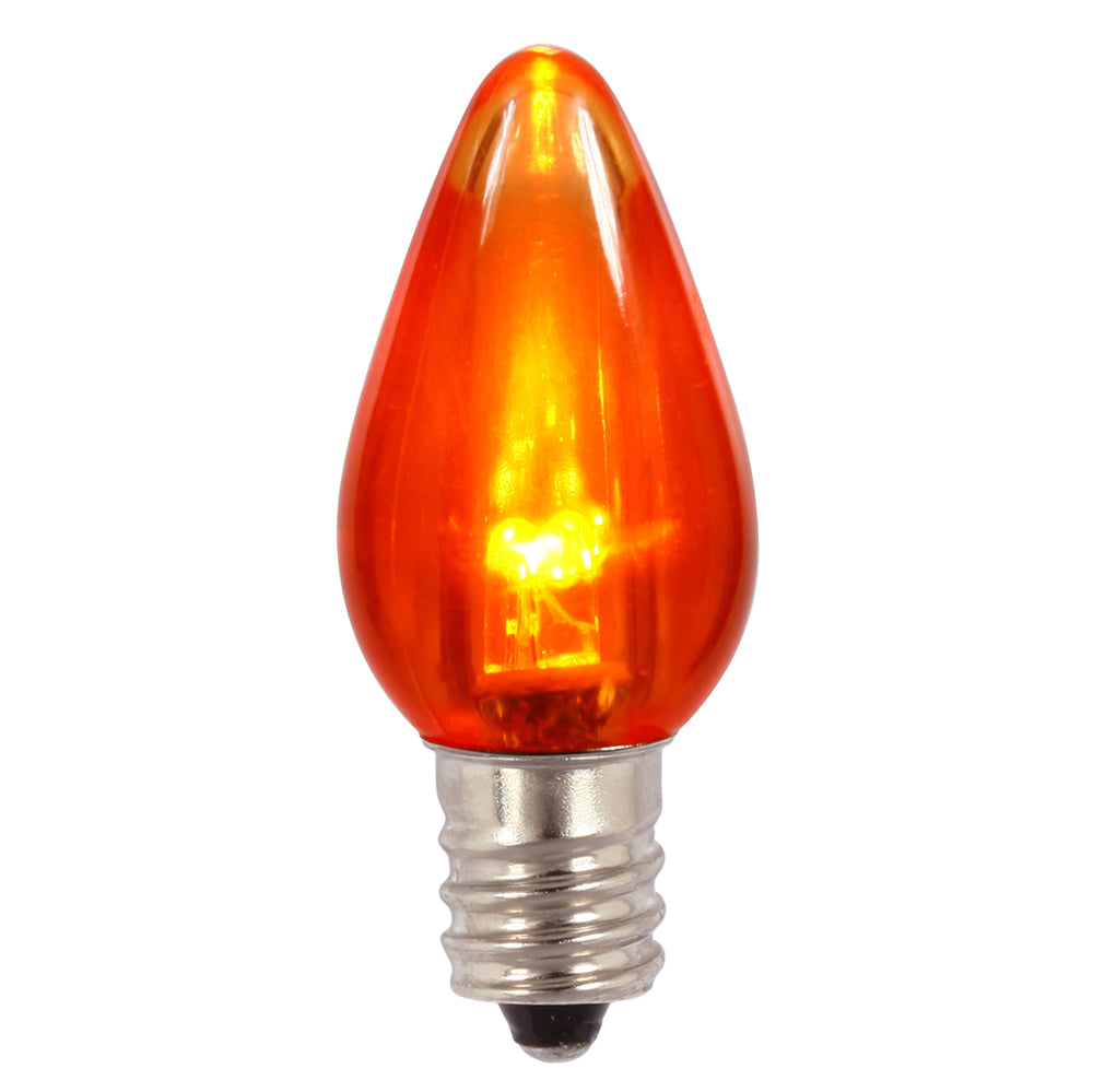 25 Pack - Vickerman C7 Transparent LED Orange Bulb .96W 130V