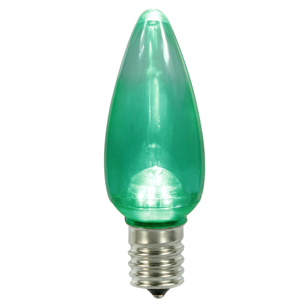 25 Pack - Vickerman C9 Transparent LED Green Bulb .96W 130V