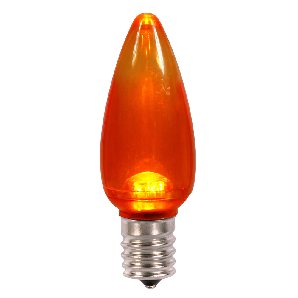 25 Pack - Vickerman C9 Transparent LED Orange Bulb .96W 130V