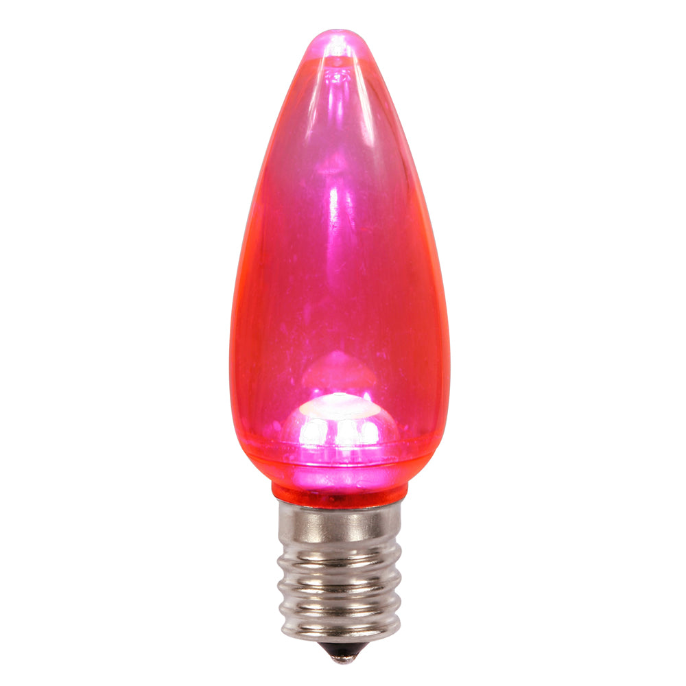 25 Pack - Vickerman C9 Transparent LED Pink Bulb .96W 130V