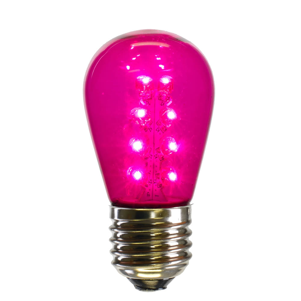 25PK - Vickerman S14 LED Pink Transparent Bulb E26 Nk Base